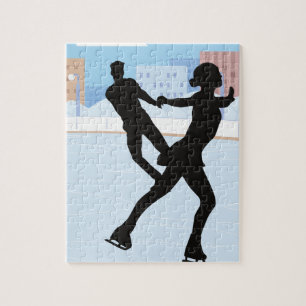 A Silhouette Couple Ice Skating puzzle