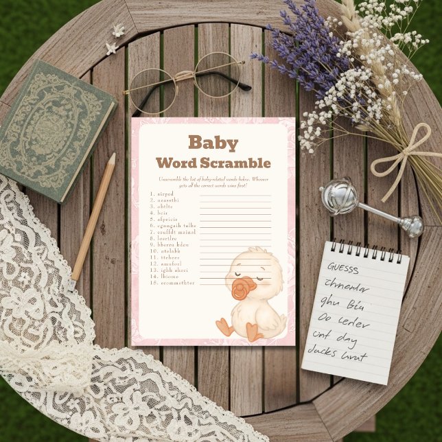 A  Silly Goose  baby Baby Word Scramble Game card (A Silly Goose baby Baby Word Scramble Game card)