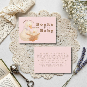 A Silly Goose Books for Baby Pink Baby Shower Enclosure Card