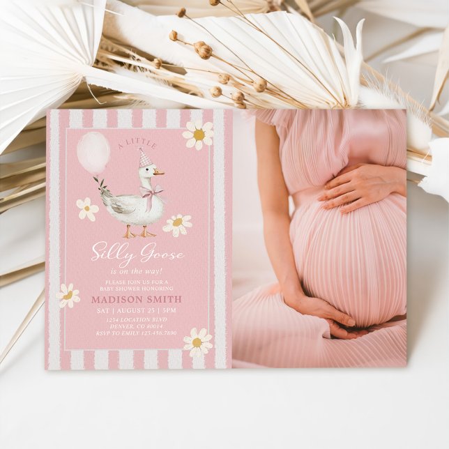 A Silly Goose Daisy Girl Baby Shower Photo Invitation (Creator Uploaded)