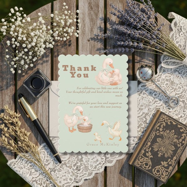 A Silly Goose Green Baby shower Thank You Card (A Silly Goose Green Baby shower Thank You Card)