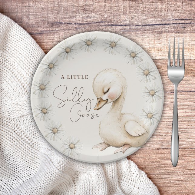 A Silly Goose Neutral Boho Baby Shower Party  Paper Plate (Creator Uploaded)