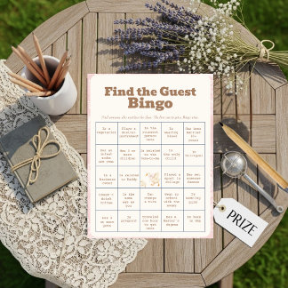 A SIlly Goose Pink Find The Guest Bingo Card