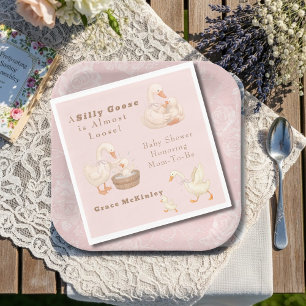 A Silly Goose Pink Napkin