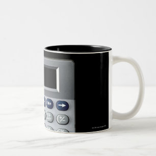 A silver calculator Two-Tone coffee mug