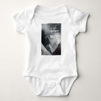 A silver, white, black and grey banner background baby bodysuit