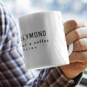 a simple and nice white coffee mug with name