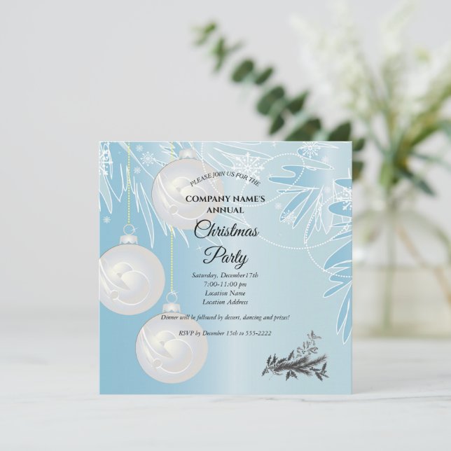 A simple  elegant Christmas party invitation  (Standing Front)