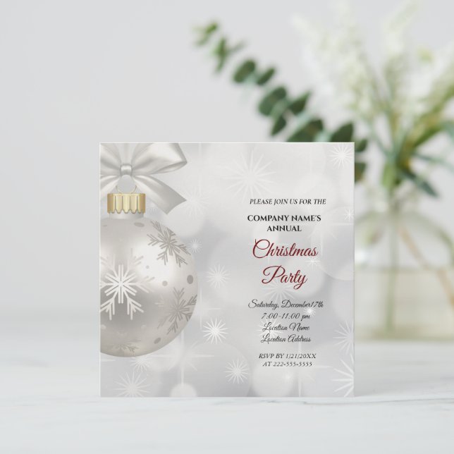 A Simple  Elegant Christmas party invitation  (Standing Front)