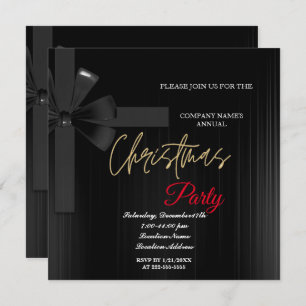 A simple  Elegant Red Christmas Party Invitation 