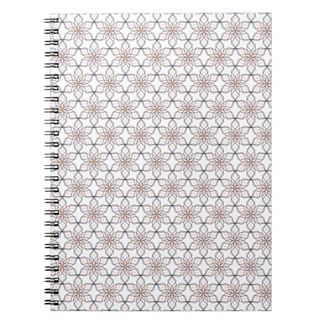 A Simple Geometric Line Art  Flowers Notebook (Front)