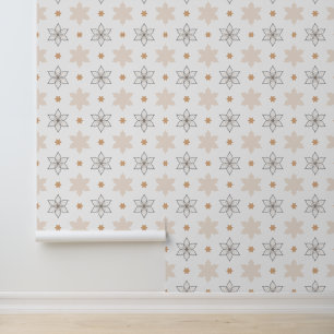 A Simple Geometric Line Art Flowers Wallpaper