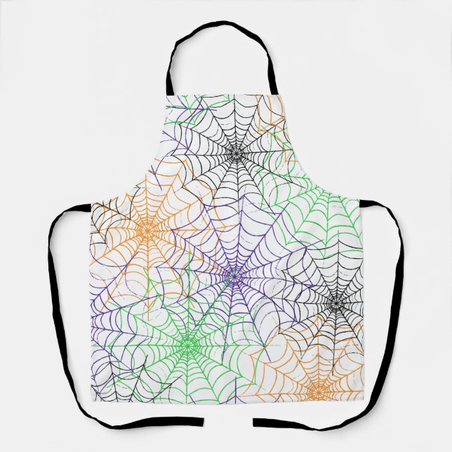 A Simple Halloween Spider's Web Pattern Apron (Front)