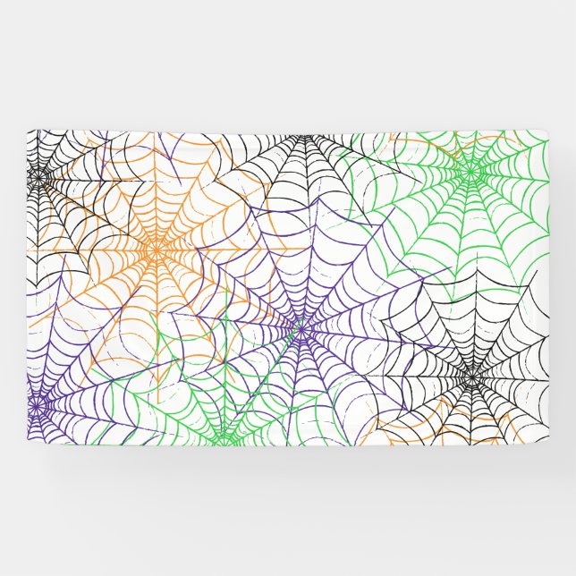 A Simple Halloween Spider's Web Pattern Banner (Horizontal)