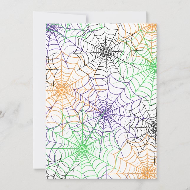 A Simple Halloween Spider's Web Pattern Holiday Card (Front)