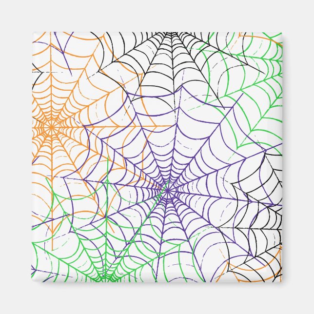 A Simple Halloween Spider's Web Pattern Magnet (Front)