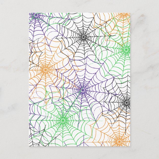 A Simple Halloween Spider's Web Pattern Postcard (Front)