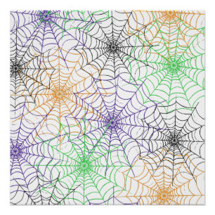 A Simple Halloween Spider's Web Pattern Poster