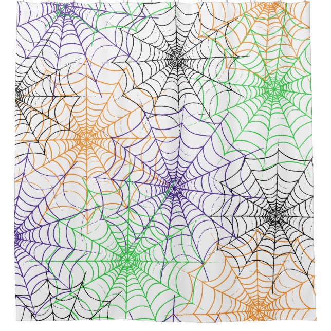 A Simple Halloween Spider's Web Pattern Shower Curtain (Front)