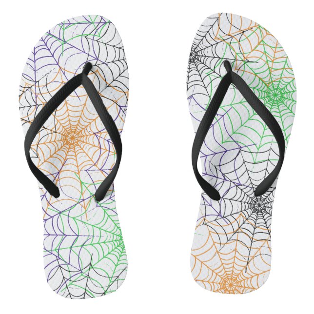 A Simple Halloween Spider's Web Pattern Thongs (Footbed)