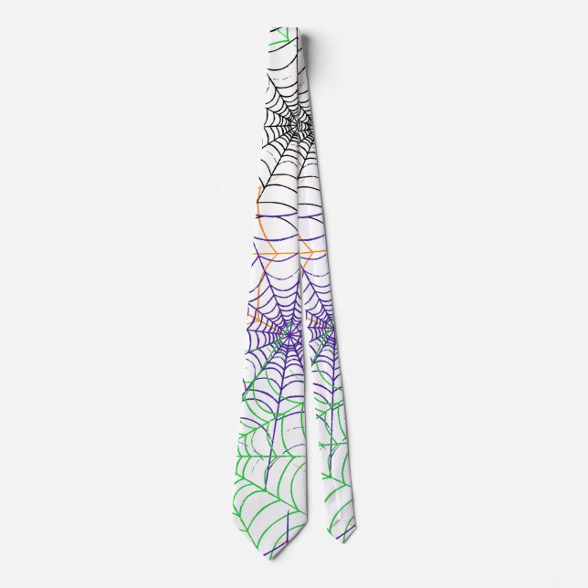 A Simple Halloween Spider's Web Pattern Tie (Front)