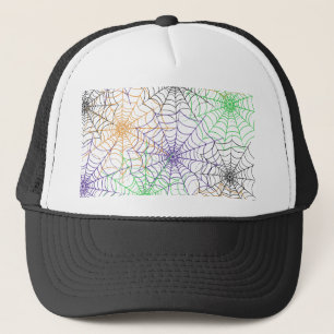 A Simple Halloween Spider's Web Pattern Trucker Hat