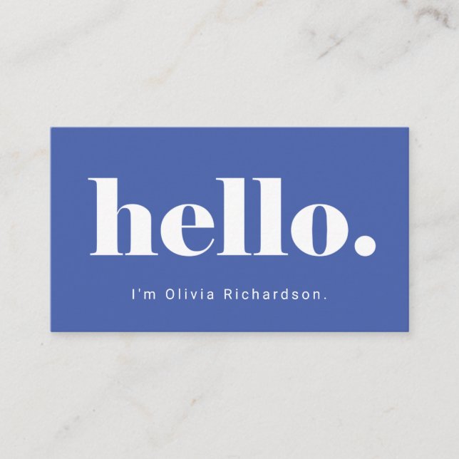 A Simple Hello | Bold and Modern Typography Business Card (Front)