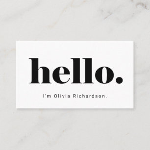 A Simple Hello Bold and Modern Typography Business Card