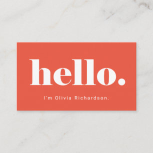 A Simple Hello Bold and Modern Typography Business Card