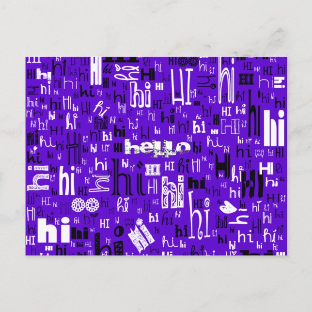 A Simple Hello Part Deux - Purple Postcard (Front)