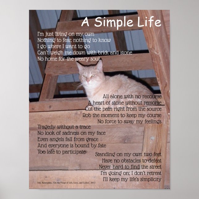 A Simple Life Poem Poster (Front)