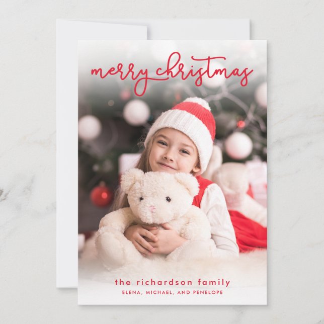 A Simple Merry Christmas | Photo Holiday Card (Front)