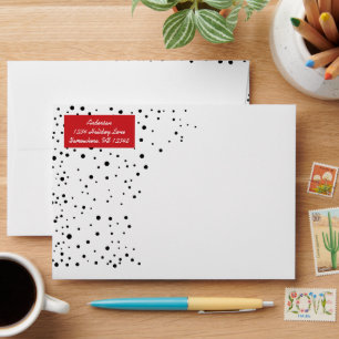 A Simple Modern Red Black and White Envelopes