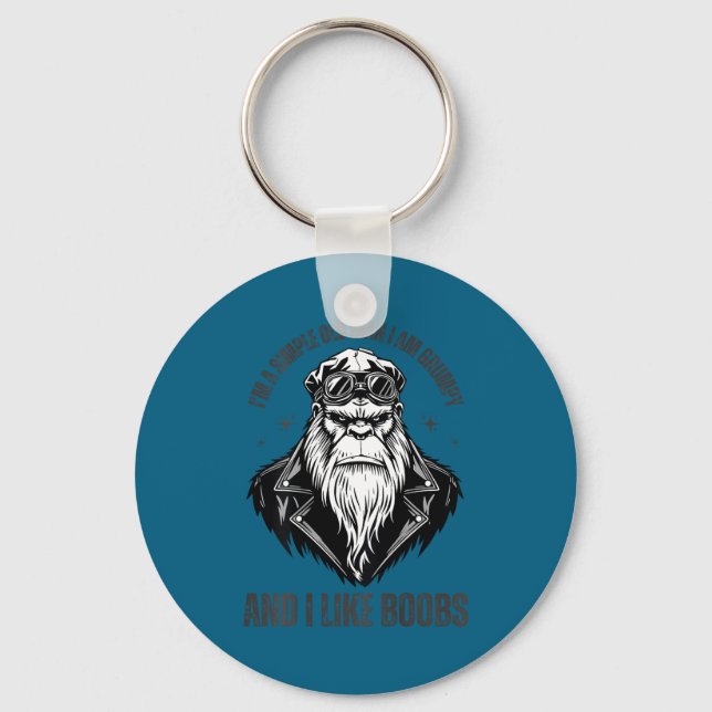 A simple old man am grumpy and like (on back) key ring (Front)