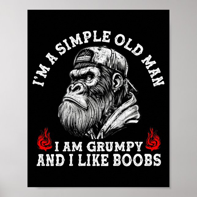 A simple old man am grumpy and like (on back) poster (Front)