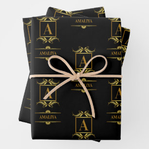 A simple, personalised, and one-of-a-kind custom w wrapping paper sheet