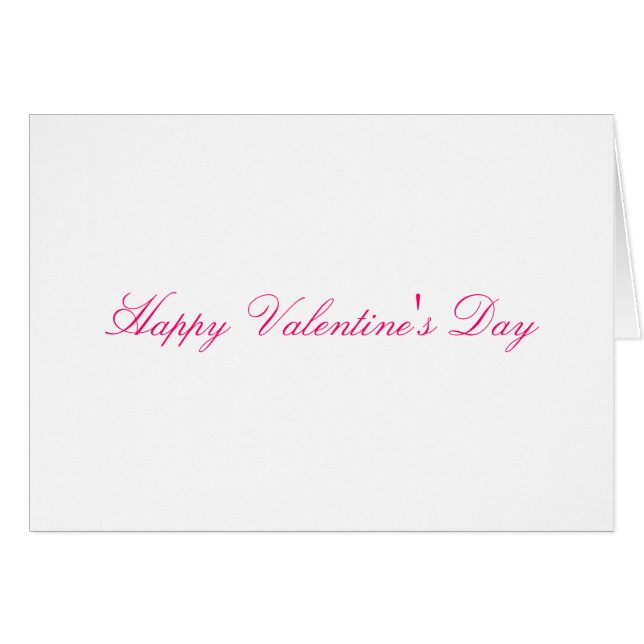 A simple pink fonts white Valentine's card (Front Horizontal)