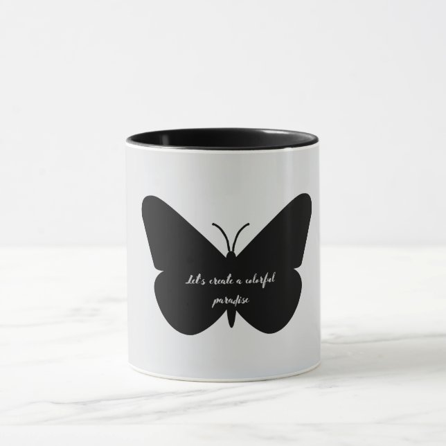 A simple quote in a simple butterfly mug (Center)