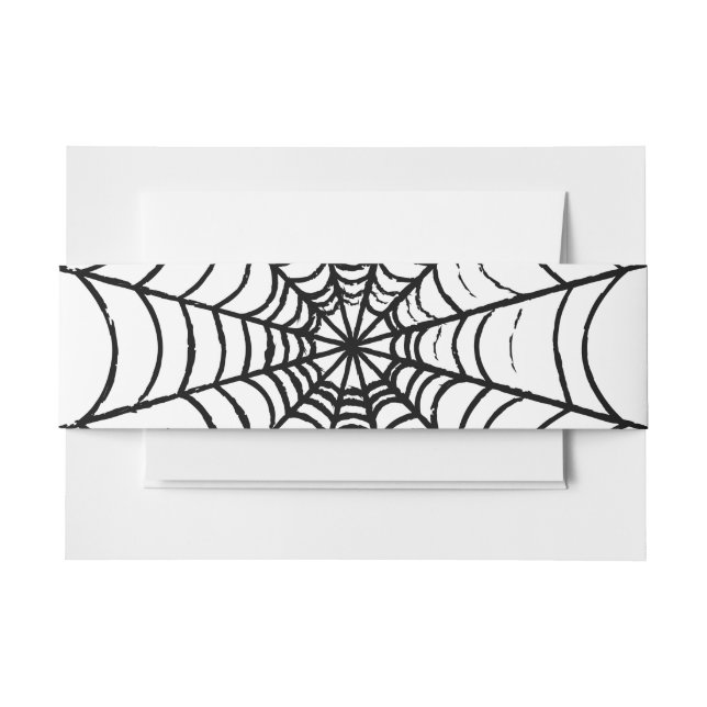 A Simple Spider's Web Invitation Belly Band (Front Example)