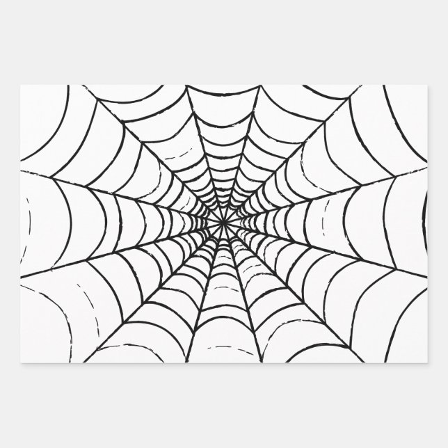 A Simple Spider's Web Wrapping Paper Sheet (Front)