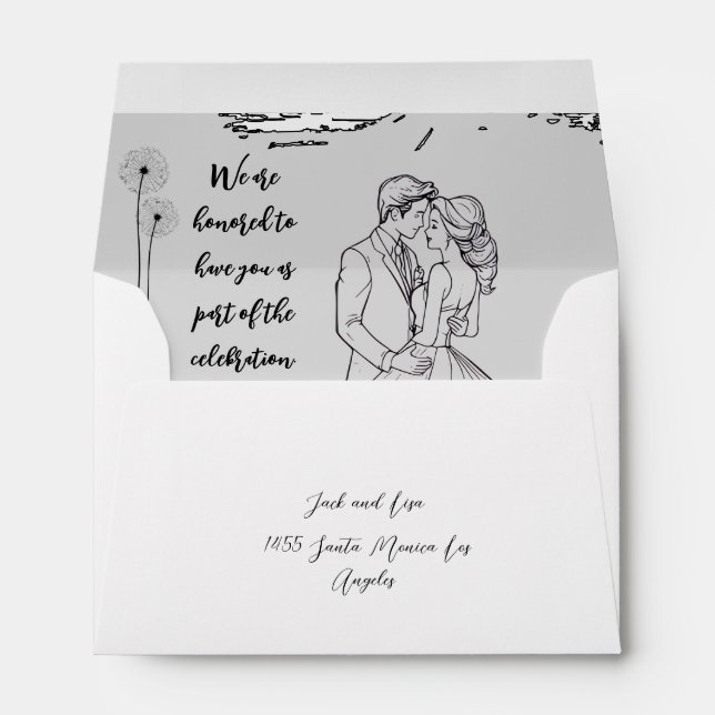 A simple wedding envelope with a touch of luxury (Back (Bottom))