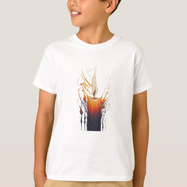 A simple, yet evocative, sketch of a candle flame, T-Shirt (Front)