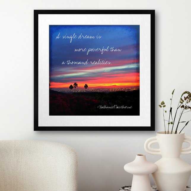 “A Single Dream" Quote Orange & Blue Sunrise Photo Poster (Creator Uploaded)
