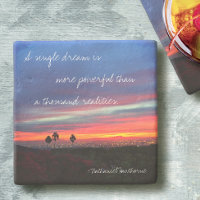 “A Single Dream” Quote Orange & Blue Sunrise Photo