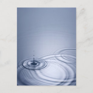 A single droplet of water falling into a calm postcard