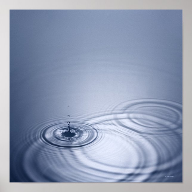 A single droplet of water falling into a calm poster (Front)