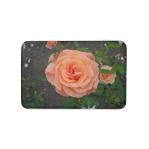 A Single Orange Flower Bath Mat