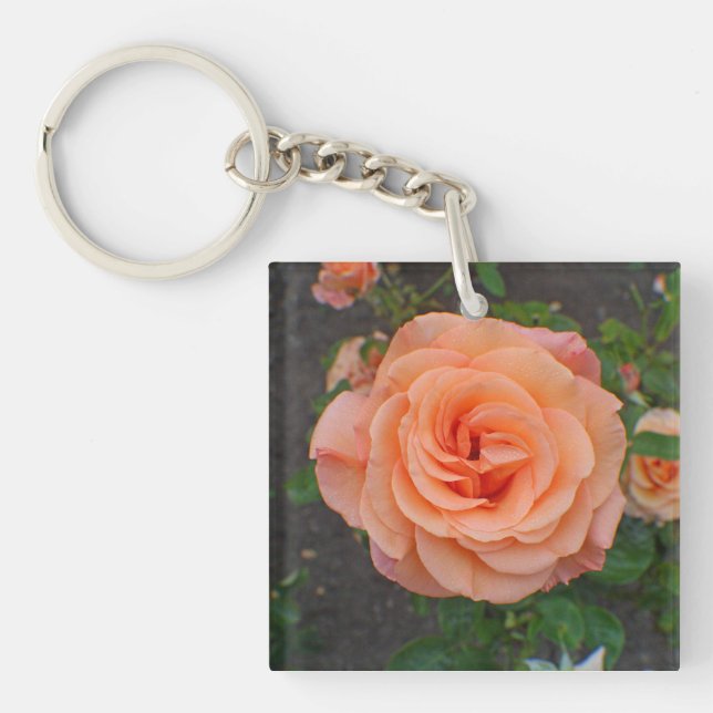 A Single Orange Flower Key Ring (Front)