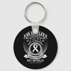 A Single Person Can Be My World Lung Cancer Key Ring