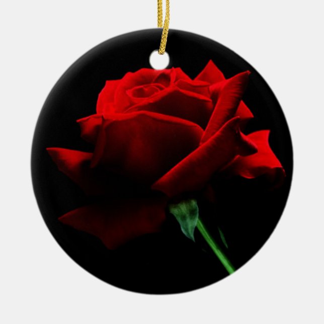 A Single Red Rose Ornament (Front)